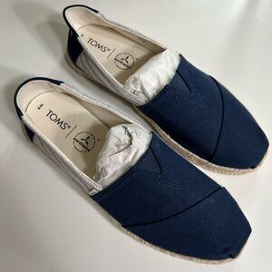 TOMS Navy Canvas Slip-On Shoes